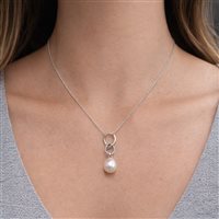 Collar Comete Mujer in Oro blanco Perla GLP320